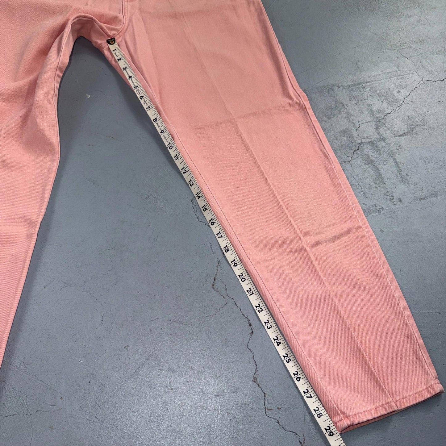 VTG Northwest Blue Size 12 Pink High Rise Tapered Jeans Mexico Made Peach Y2K