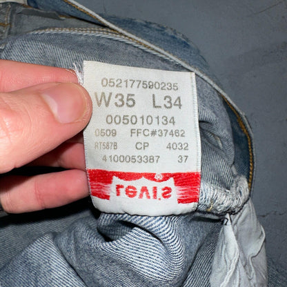 Levis 501 Vintage Y2K XX Straight Leg Jeans Blue Light Wash 35x34 Act 34x34