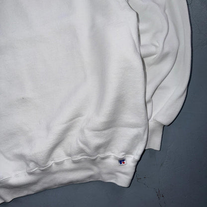 Russell Athletic XL Sweatshirt 90s VTG Crewneck White Basic Blank Essential