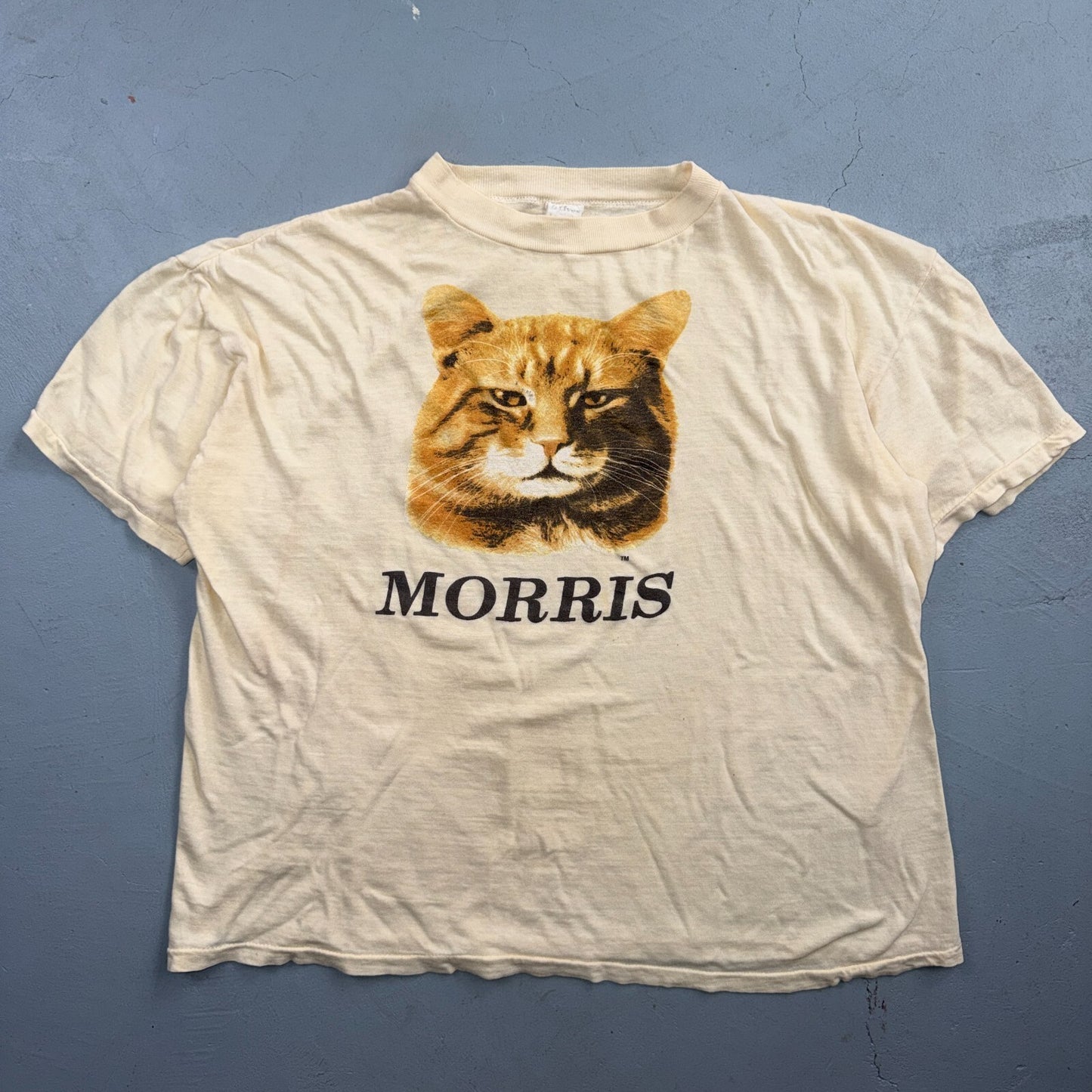 Vintage 1980s Morris The Cat Single Stitch 9 Lives Made In USA 80s Tee Shirt L