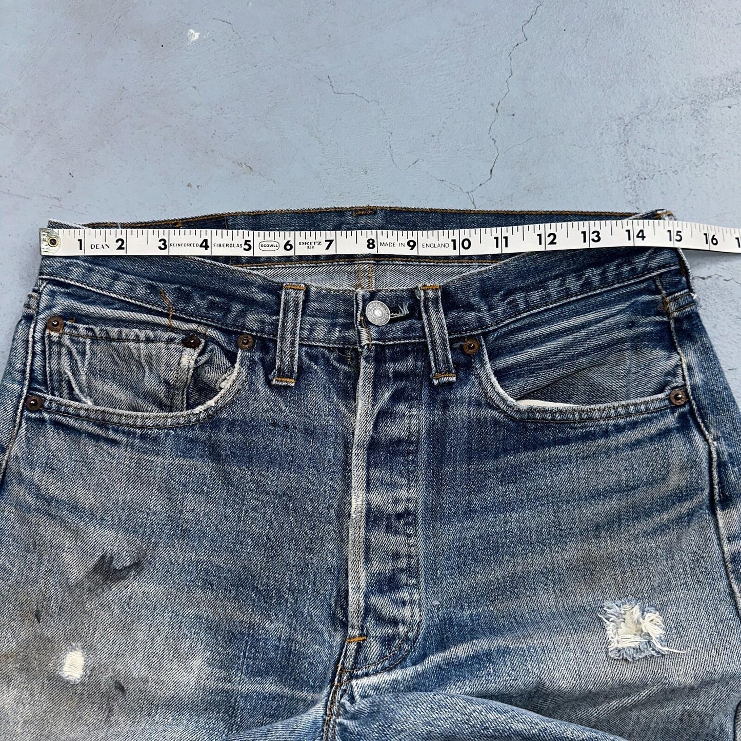 Levis 501 Vintage 80s Redline Selvedge USA XX Jeans Light Wash 32x36 Act 30x31