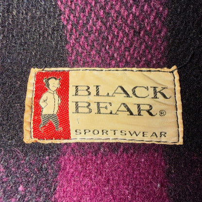 VTG 1950s Black Bear Purple Faded Double Mackinaw Wool Cruiser Jacket Filson 50s