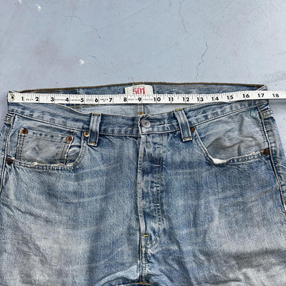 Levis 501 Vintage Y2K XX Straight Leg Jeans Blue Light Wash 34x34 Act 35x30