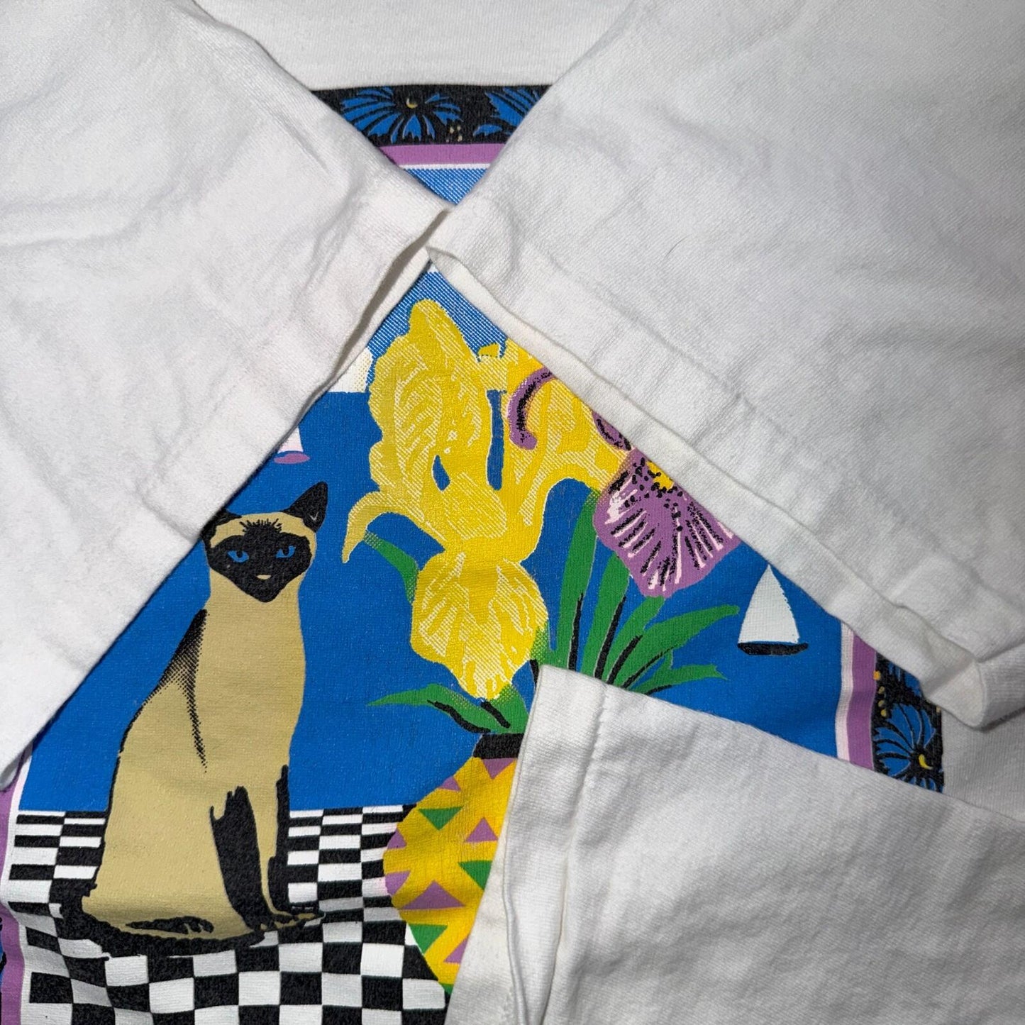 Cats Palm Desert Abstract VTG T Shirt Dreamy Trippy 90s Floral Ocean Photograph