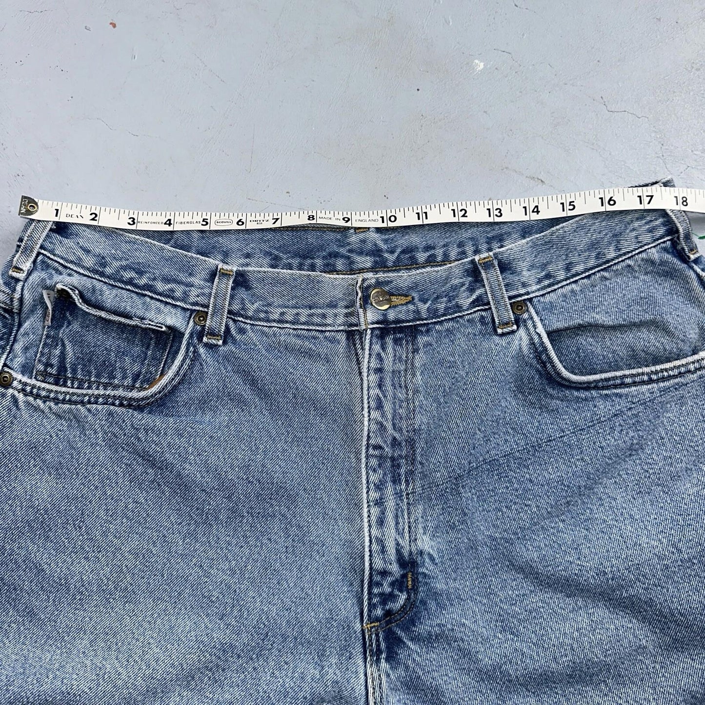 Carhartt Jeans Mens 38x32 Blue Denim Flannel Lined Relaxed Fit Chore Workwear