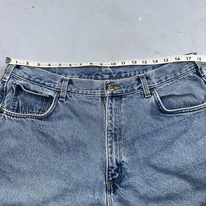 Carhartt Jeans Mens 38x32 Blue Denim Flannel Lined Relaxed Fit Chore Workwear