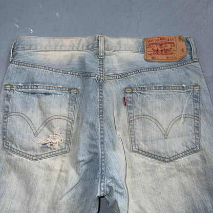 Levis 501 Vintage Y2K 90s XX Straight Leg Jeans Blue Light Wash 34x32 Act 33x32