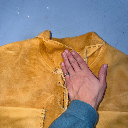 VTG Buckskin Montana Jacket Leather Fringe Western Leather Cowboy Suede 70s
