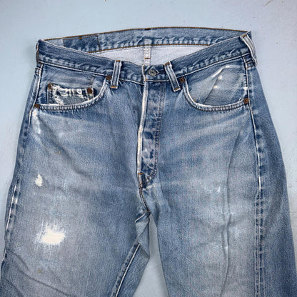 Levis 501 Vintage 80s Redline Selvedge USA XX Jeans Light Wash 34x38 Act 31x33