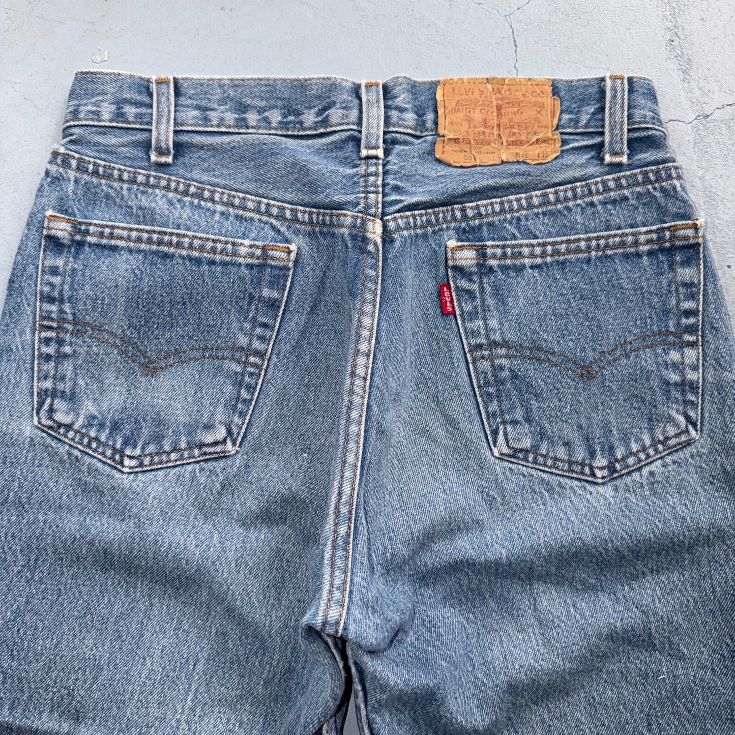 Levis 501 Vintage 80s USA XX Straight Leg Jeans Blue Light Wash 31x33 Act 28x29