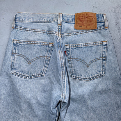 Levis 501 Vintage 90s USA XX Straight Leg Jeans Blue Light Wash 28x32 Act 26x31