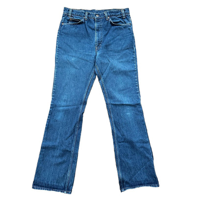 Vintage 80s Levis 646 Boot Flare Orange Tab 36x36 USA Blue Jeans 501 Act 33x34