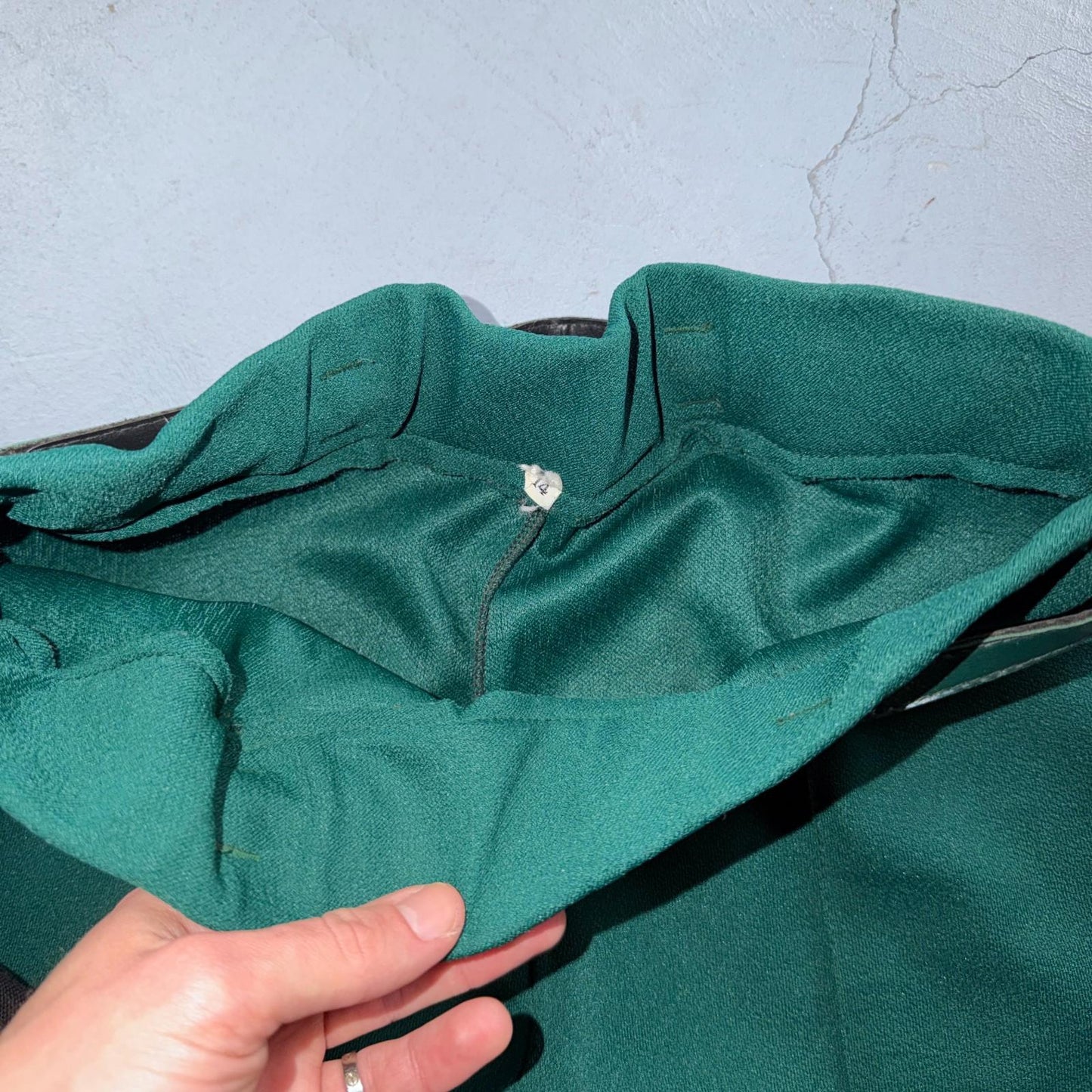 Vintage USA Rockabilly Womens Dress Pants 60s Bell Bottom Green Size 14 Boot Cut