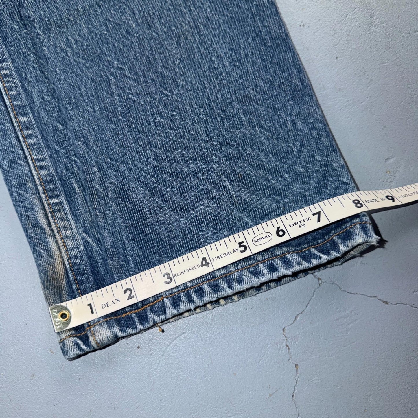 Levis 501 Vintage 90s USA XX Straight Leg Jeans Blue Light Wash 38x30 Act 35x26