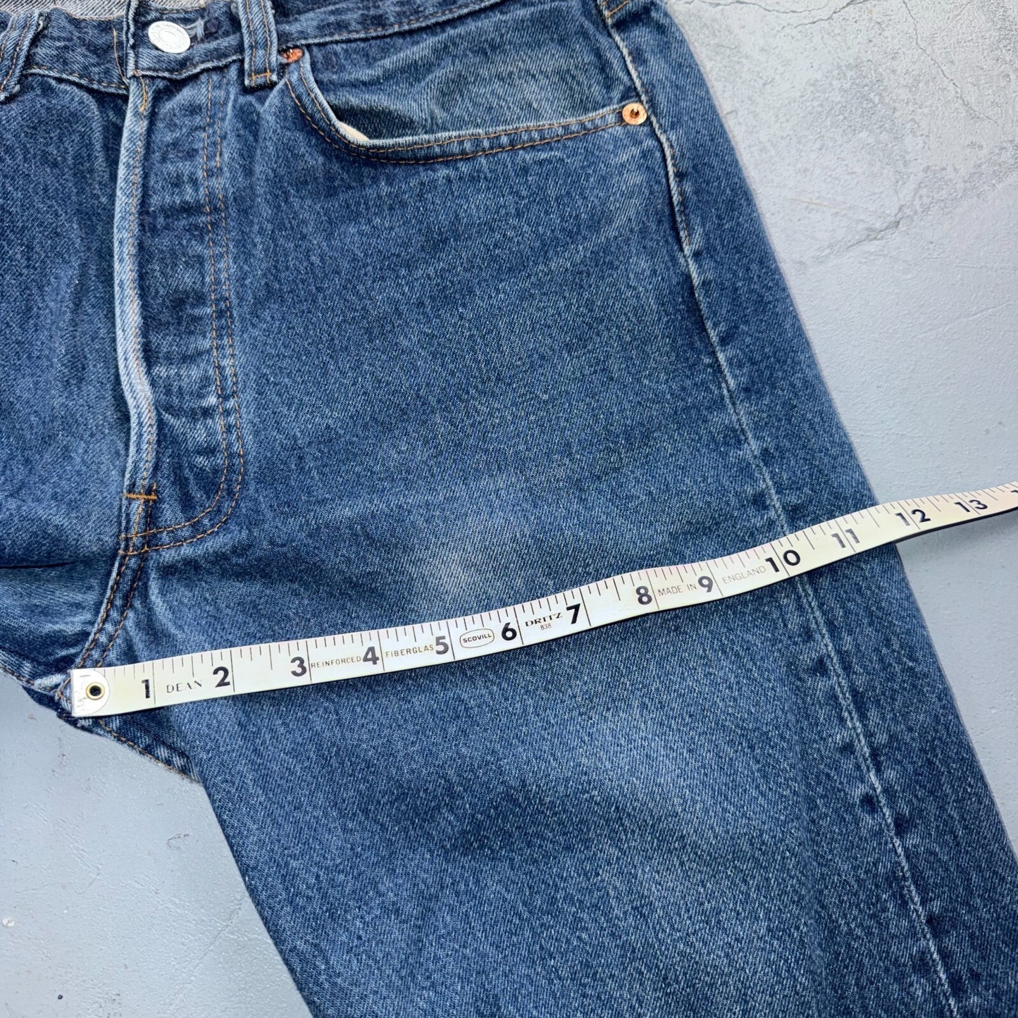 Levis 501 Vintage 80s USA XX Straight Leg Jeans Blue Med Wash 33x36 Act 30x31