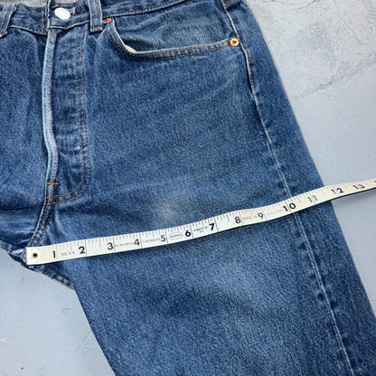 Levis 501 Vintage 80s USA XX Straight Leg Jeans Blue Med Wash 33x36 Act 30x31