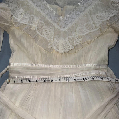 Gunne Sax ? Jessica San Francisco Wedding Dress VTG Lace 1970s Victorian Boho