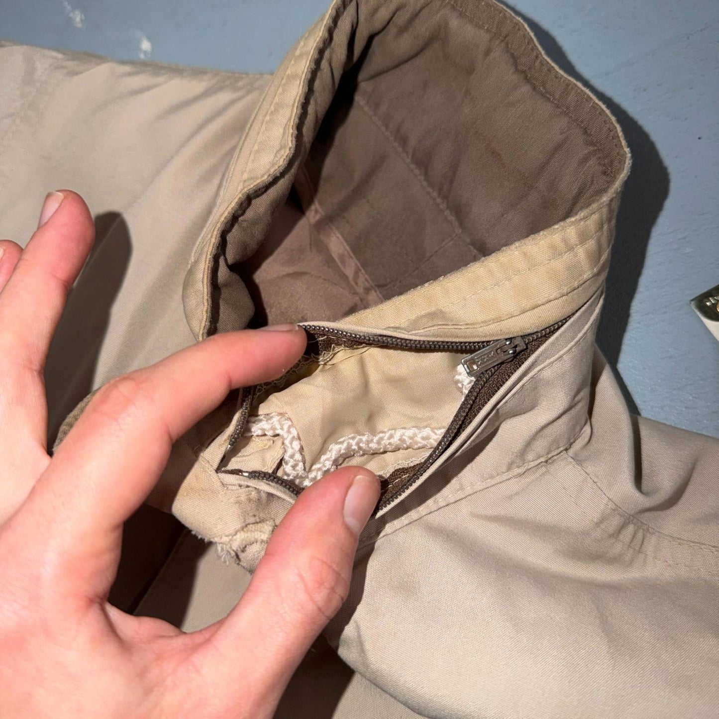 Vintage 70s London FOG Full Zip Outerwear Windbreaker Jacket 40 Thrashed Ricky