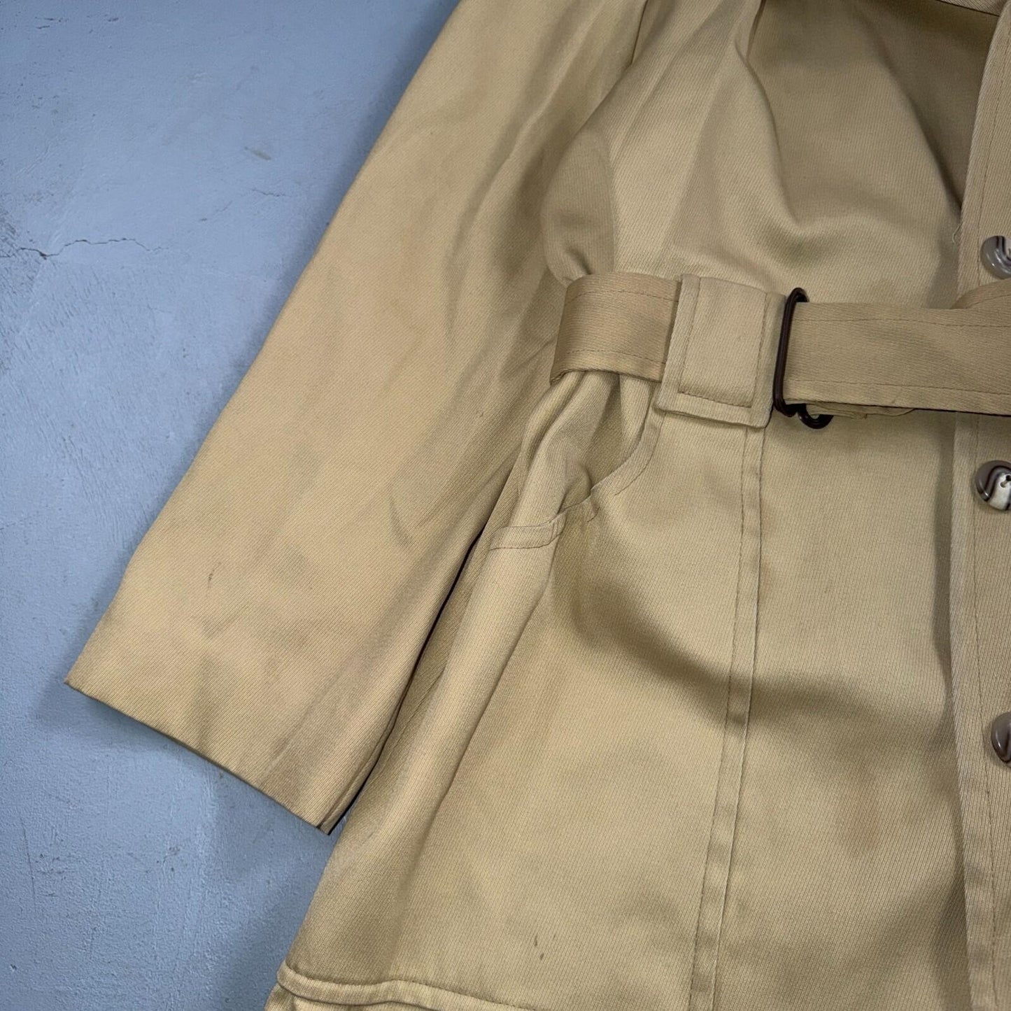 VTG 50s 60s Sportswear Mid Length Jacket Car Coat Blazer Overcoat Belted Rain