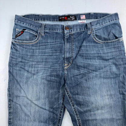 Ariat M4 FR Jeans Mens Blue Flame Resistant Cat 2 Relaxed Boot Cut 42x30 Denim