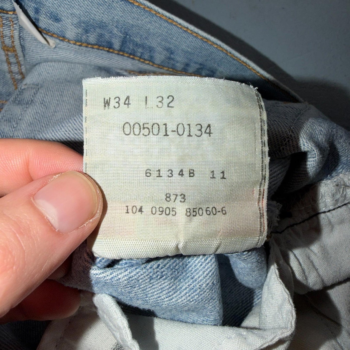 Levis 501 Vintage Y2K 90s XX Straight Leg Jeans Blue Light Wash 34x32 Act 33x31