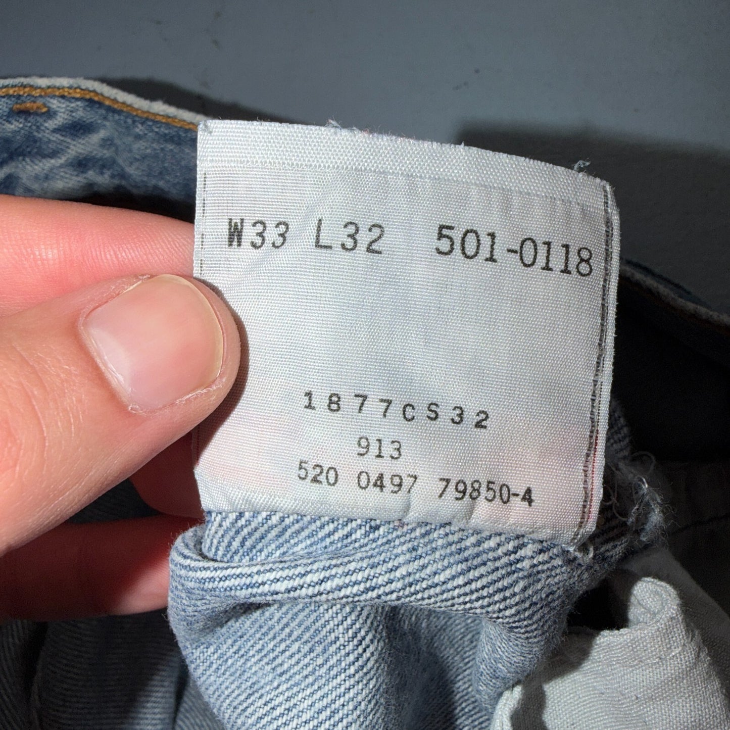 Levis 501 Vintage 90s USA XX Straight Leg Jeans Blue Light Wash 33x32 Act 31x30
