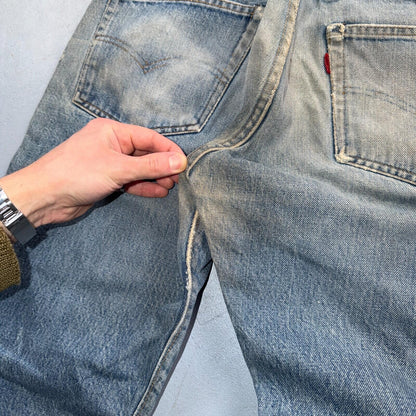 Levis 501 Vintage 80s Redline Selvedge USA XX Jeans Light Wash 35x34 Act 32x29