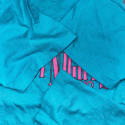 Hot August Nights 90s Reno Fruit of the Loom VTG T Shirt USA Bright Blue Graphic