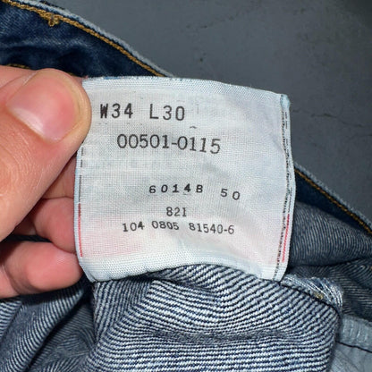 Levis 501 Vintage Y2K 90s XX Straight Leg Jeans Blue Med Wash 34X30 Act 33x30
