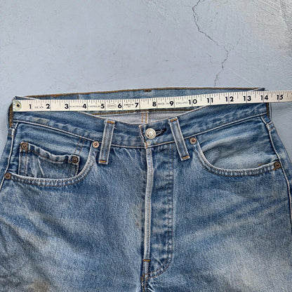Levis 501 Vintage 80s Redline Selvedge USA XX Jeans Light Wash 30x34 Act 28x29