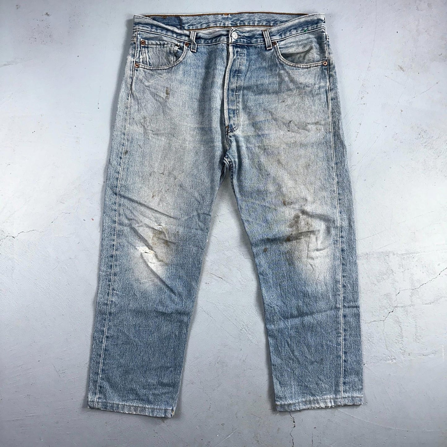 Levis 501 Vintage 90s Mex XX Straight Leg Jeans Blue Light Wash 36x30 Act 35x25