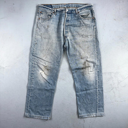 Levis 501 Vintage 90s Mex XX Straight Leg Jeans Blue Light Wash 36x30 Act 35x25
