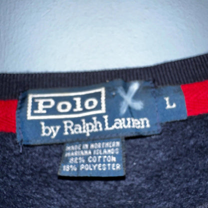 Polo Ralph Lauren VTG Sweatshirt Men Large L Blue Crewneck Crew Neck 90s