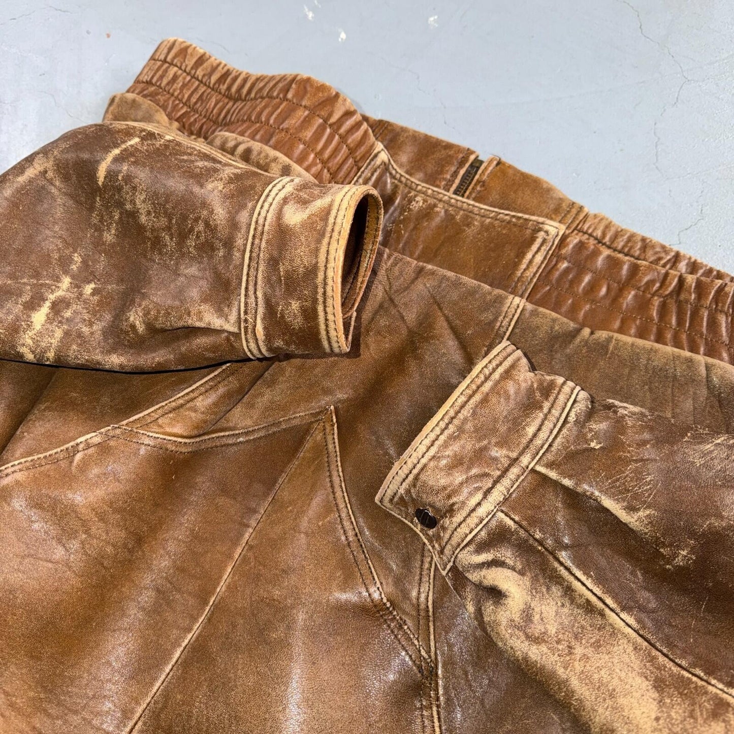 Vintage Leather Jacket Mirage G-1 Flight Size 46 80s Brown Patina Map Line Heavy