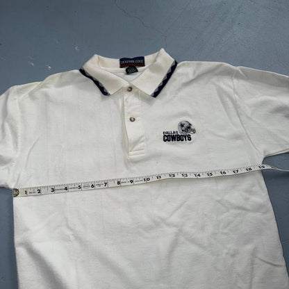 Vintage Dallas Cowboys Shirt Mens M White NFL Football Dolphin Cove Polo 90s