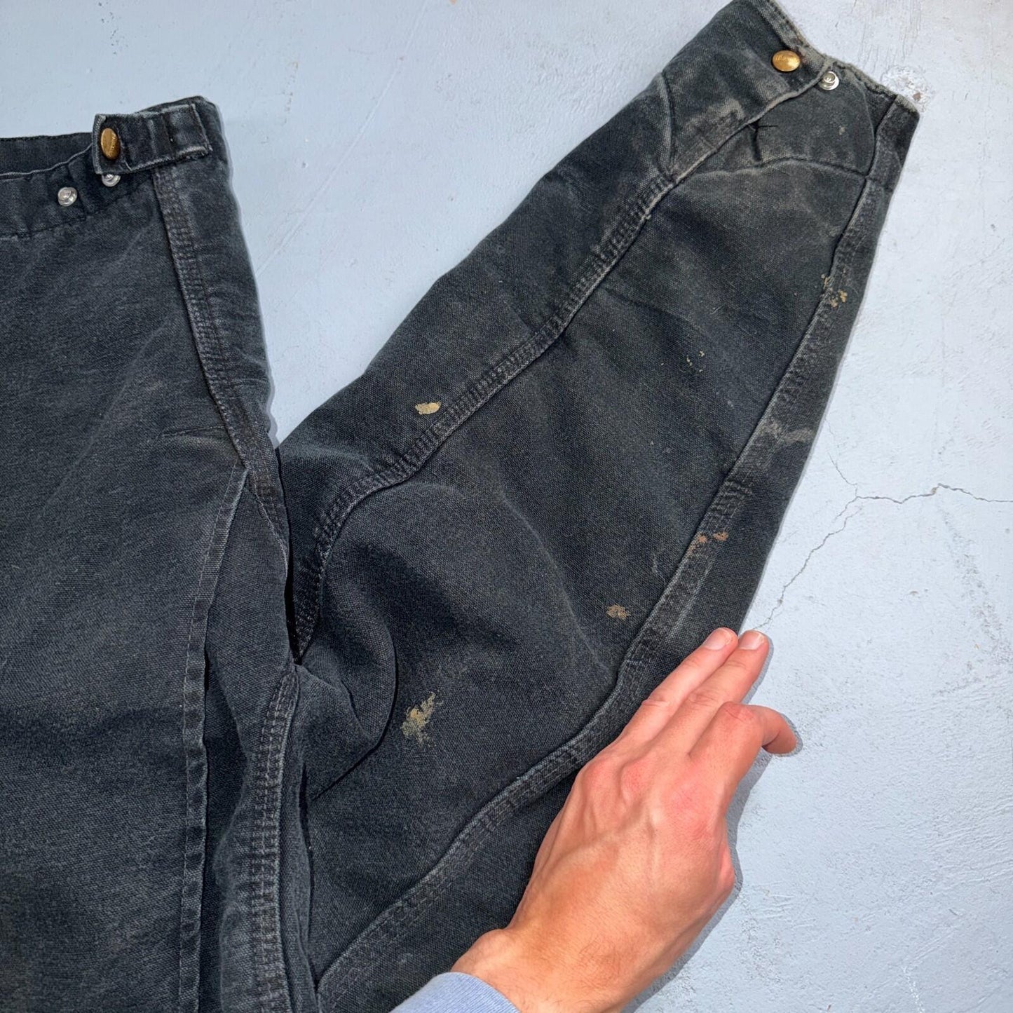 Carhartt VTG Detroit Jacket Men's 46 Lined Blanket Workwear J01 BLK Thrashed