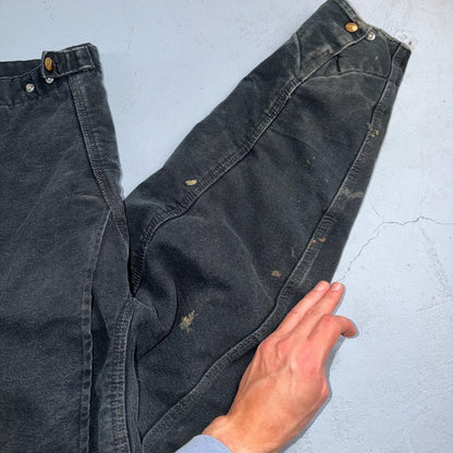 Carhartt VTG Detroit Jacket Men's 46 Lined Blanket Workwear J01 BLK Thrashed