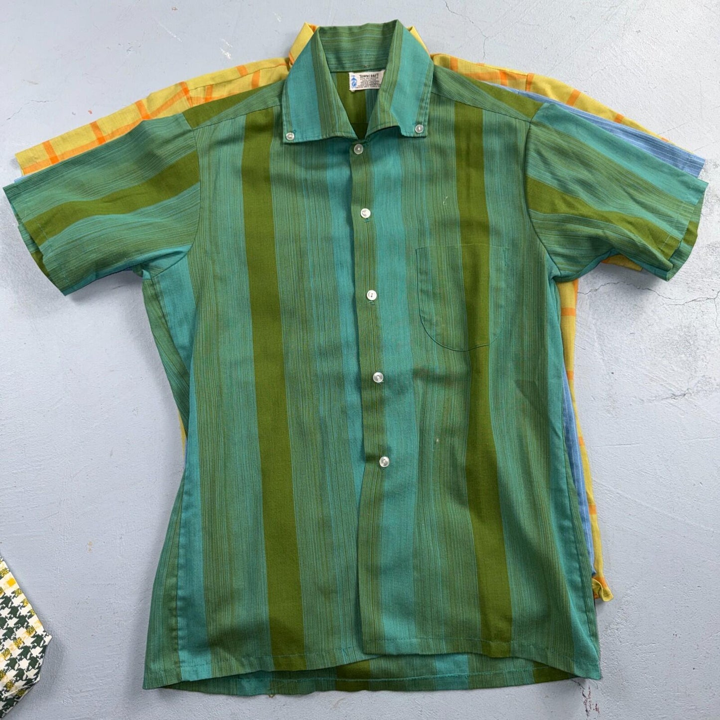 VTG Penneys Boys Button Shirt Size 18 1950s Rockabilly Lot Towncraft 60s Stripes
