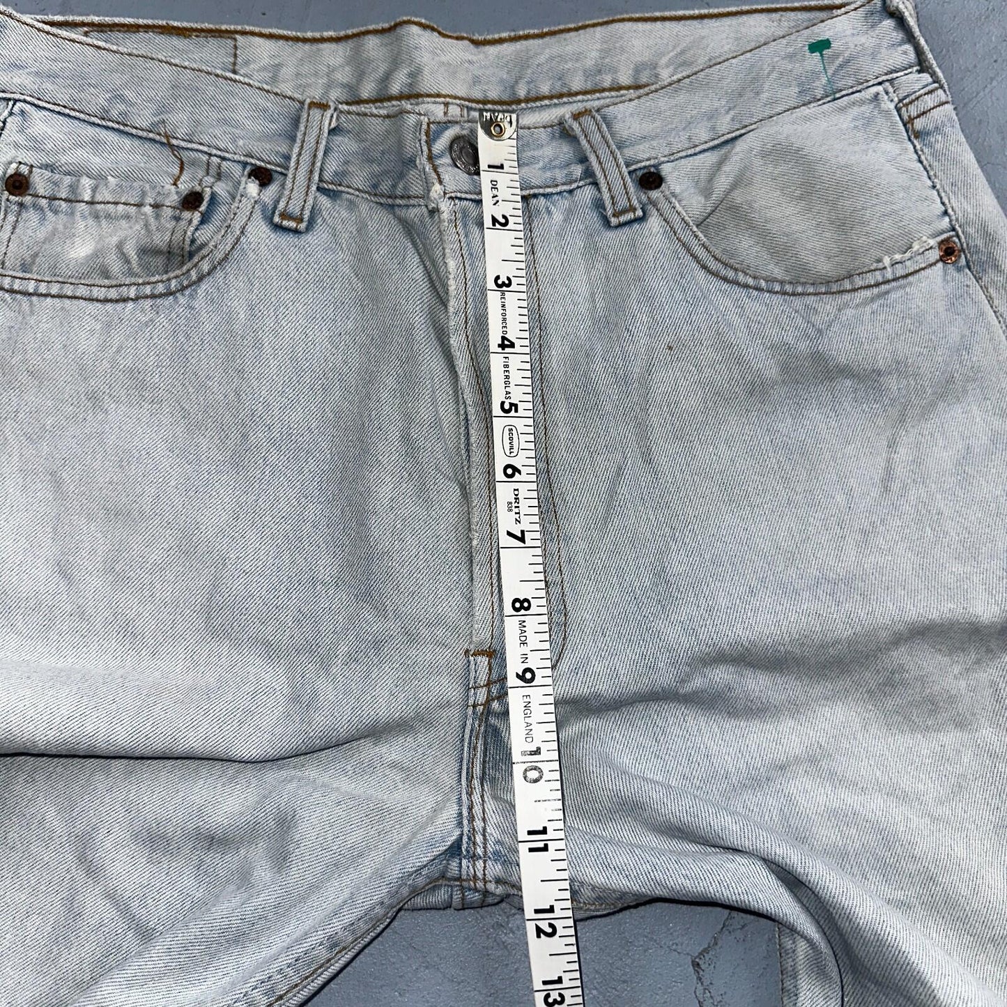 Levis 501 Vintage 90s Mexico Straight Leg Jeans Blue Light Wash 34x30 Act 31x29