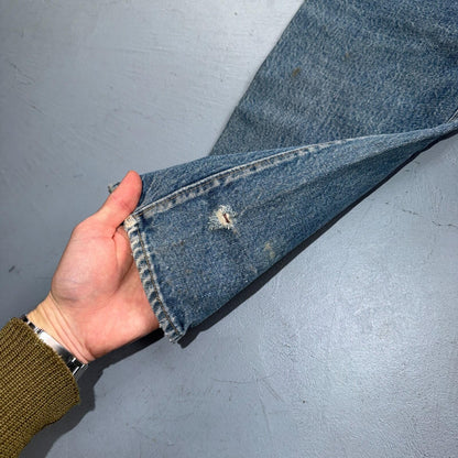 Levis 501 Vintage 80s Redline Selvedge USA XX Jeans Light Wash 35x34 Act 32x29