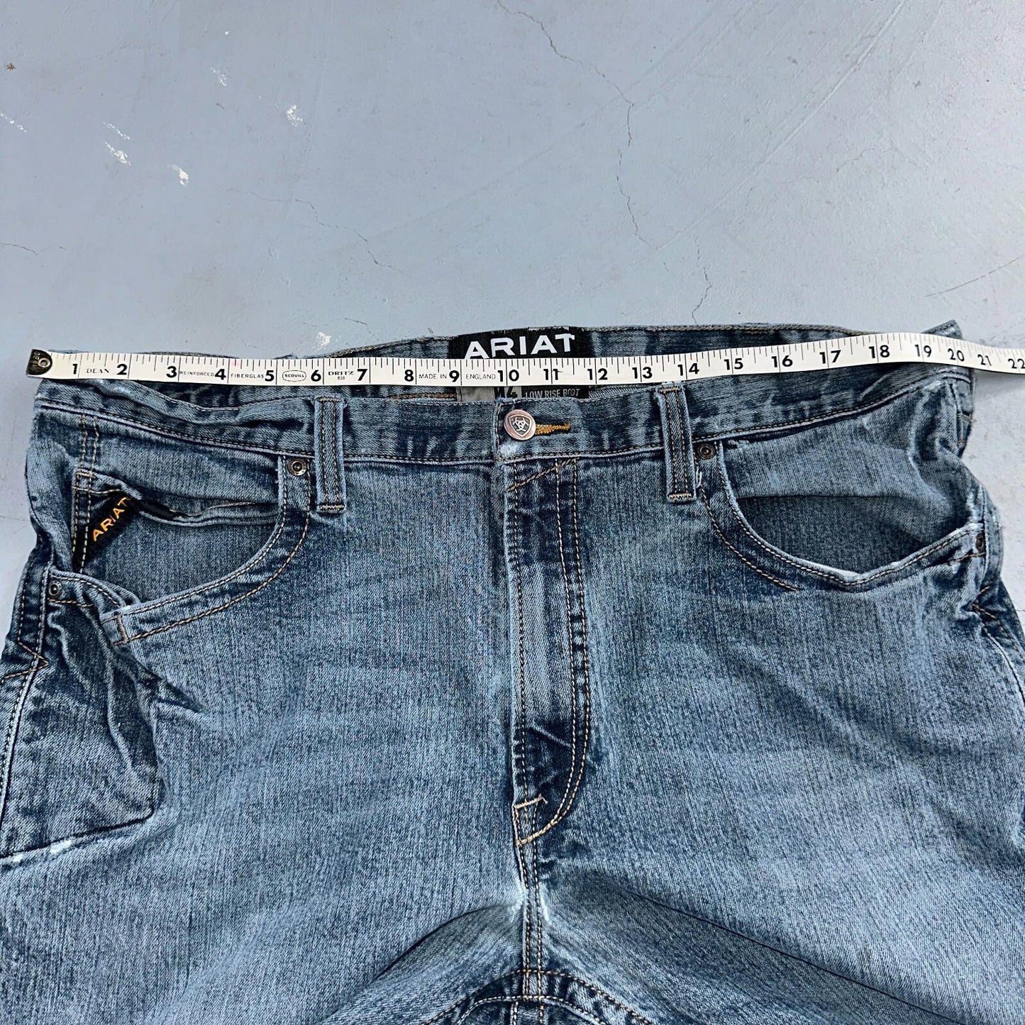 Ariat Rebar Jeans Men's 40x30 Blue M4 Low Rise DuraStretch Edge Boot Cut Western