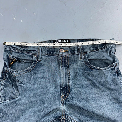 Ariat Rebar Jeans Men's 40x30 Blue M4 Low Rise DuraStretch Edge Boot Cut Western