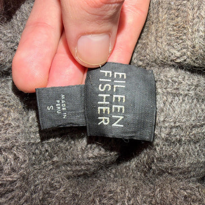 Eileen Fisher 100% Baby Alpaca Turtleneck Sweater Brown Size Small Luxury