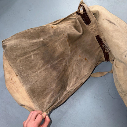 VTG 1930s 1940s Canvas Fishing Field Bag Saddle Bell System Canvas Tote WWII