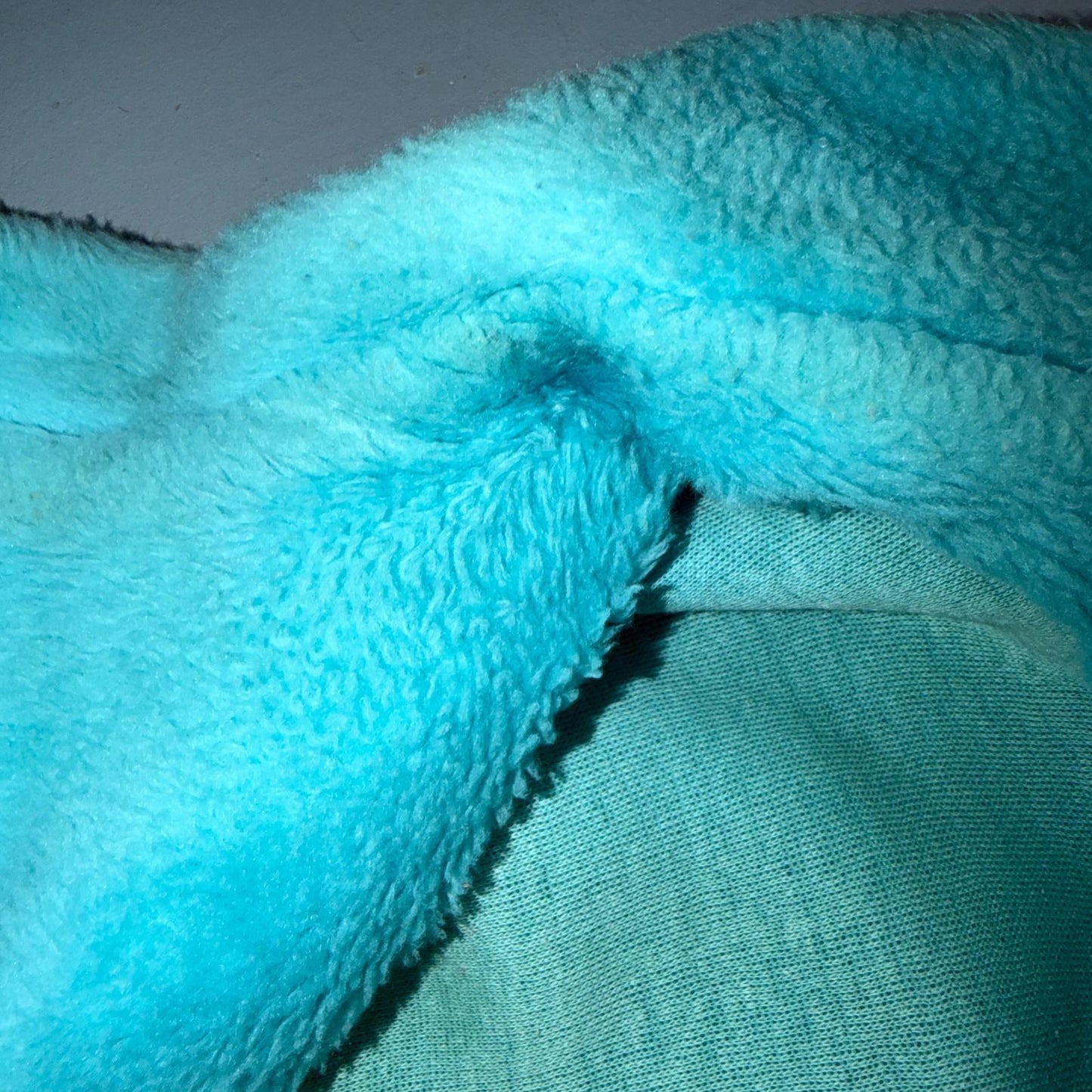 Carol Brent 1950s VTG Blue Fuzzy Rockabilly 50s Robe Bath Button Fancy Cute