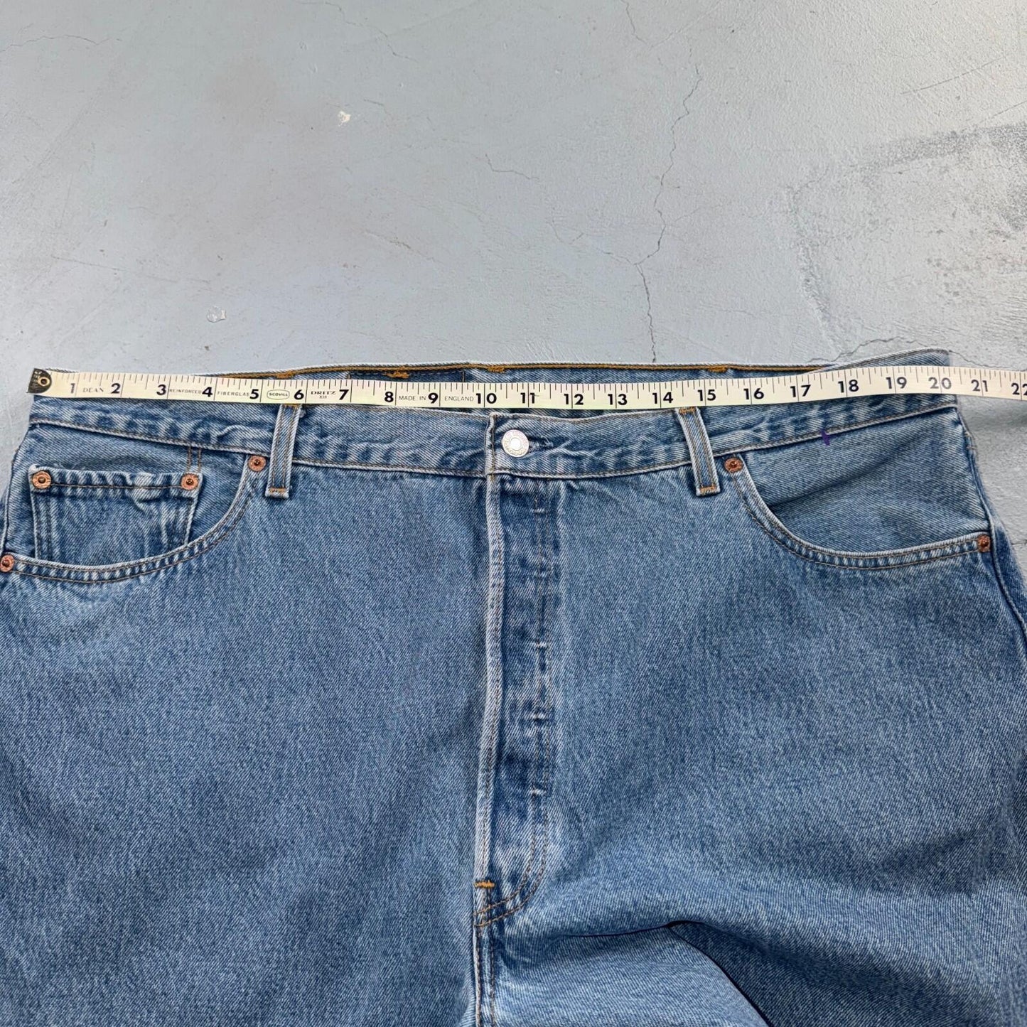 Levis 501 Vintage Y2K 90s XX Straight Leg Jeans Blue Light Wash 42x34 Act 40x34