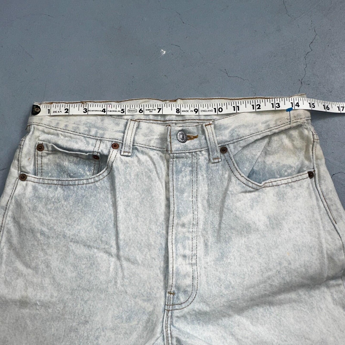 Levis 501 Vintage 90s USA XX Straight Leg Jeans 32x34 Blue Light Wash Act 29x32