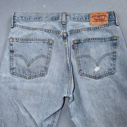 Levis 501 Vintage Y2K 90s XX Straight Leg Jeans Blue Light Wash 34x32 Act 33x31