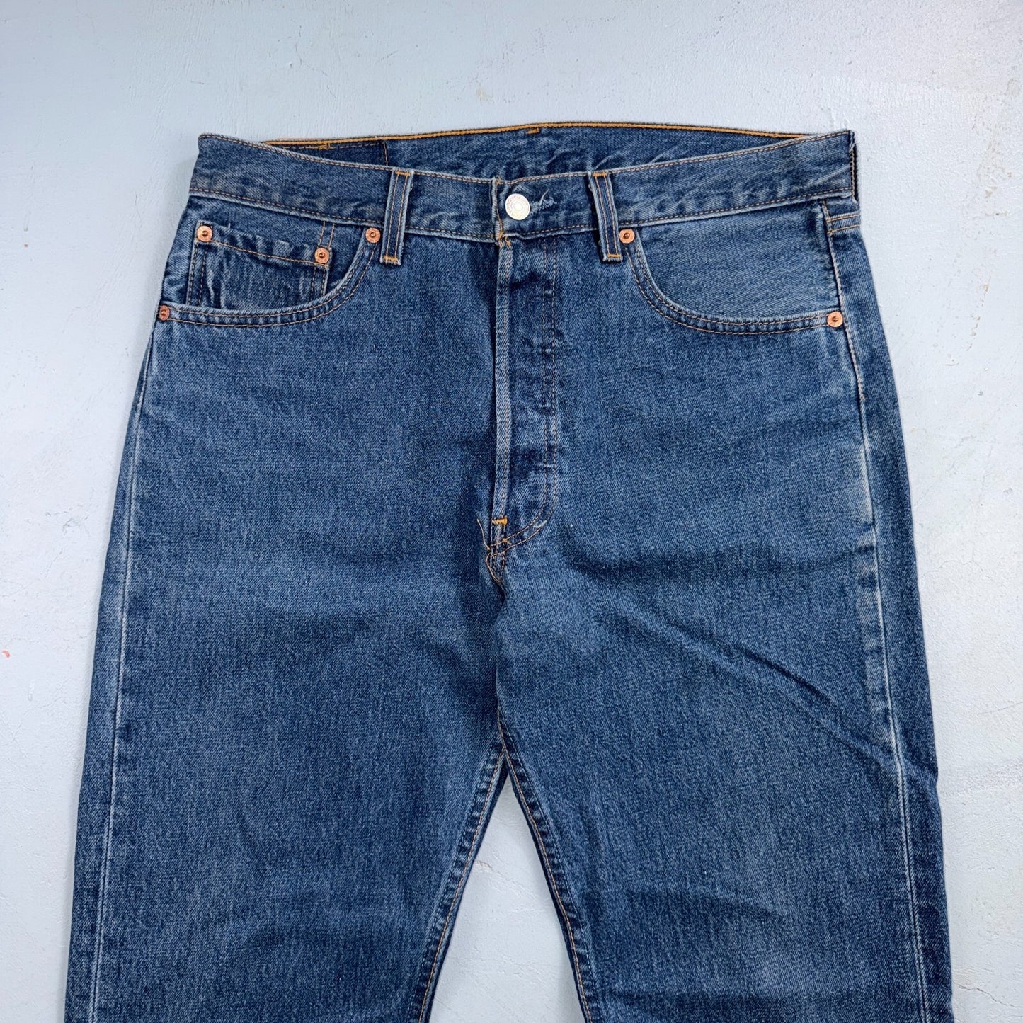 Levis 501 Vintage 90s USA XX Straight Leg Jeans Blue Med Wash 33x32 Act 33x31