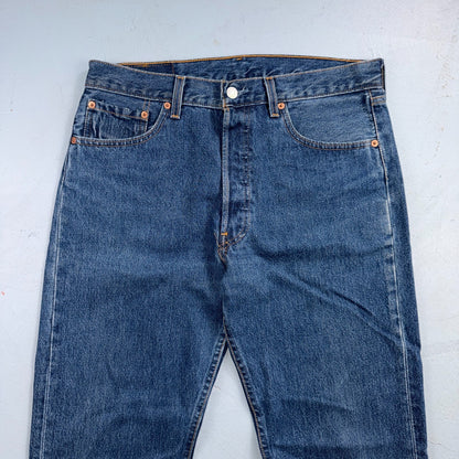Levis 501 Vintage 90s USA XX Straight Leg Jeans Blue Med Wash 33x32 Act 33x31